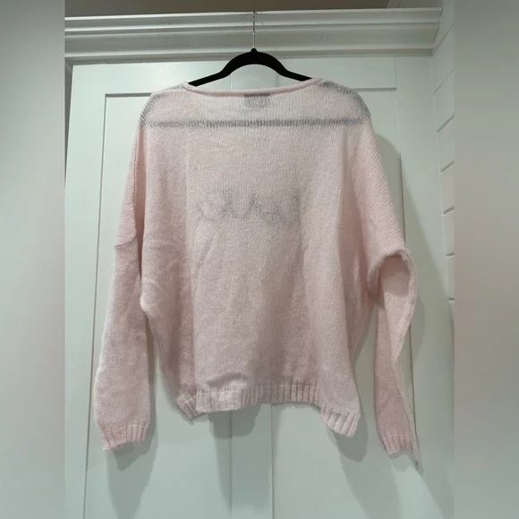 Wooden Ships Light Pink V-Neck Sweater - Picture 3 of 5